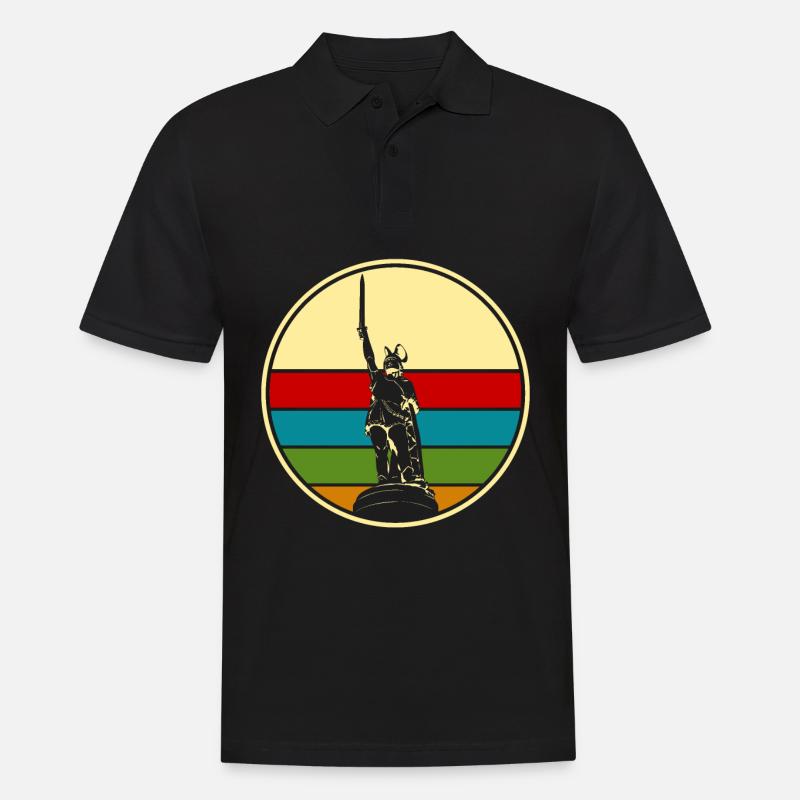 Hermannsdenkmal Retro Lippe Detmold - Männer Poloshirt - Schwarz