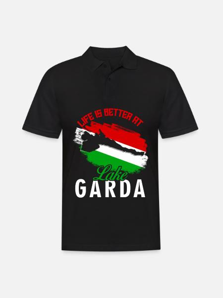 Gardasee Lago di Garda - Männer Poloshirt - Schwarz