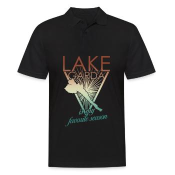 Gardasee Lake Garda Lago di Garda - Men's Polo Shirt - black - Front - Kai (181cm)