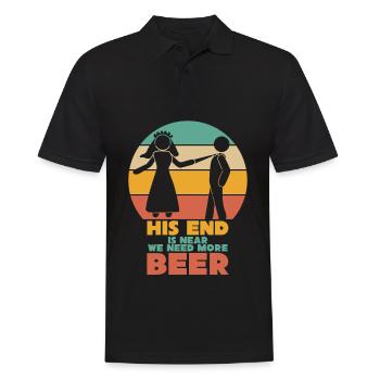 Junggesellenabschied Bière d’enterrement de vie de garçon - Polo Homme - noir - Devant - Kai (181cm)