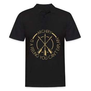 Langbogen 3D Bogensport Bogensport - Männer Poloshirt - Schwarz - Vorne - Kai (181cm)
