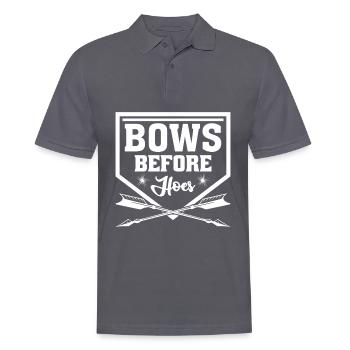 Langbogen Bogenschützen 3D Bogensport - Männer Poloshirt - Anthrazit - Vorne - Nico (186cm)