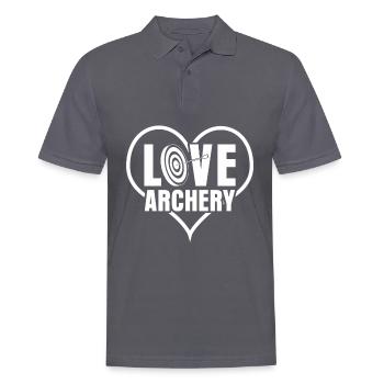 3D Bogensport Langbogen Bogenschütze - Männer Poloshirt - Anthrazit - Vorne - Nico (186cm)