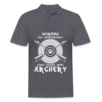 3D Bogensport Bow Bogenschütze Langbogen - Männer Poloshirt - Anthrazit - Vorne - Nico (186cm)