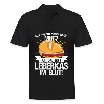 Leberkäse Fleischkas und Mut Leberkas - Männer Poloshirt - Schwarz - Vorne - Kai (181cm)
