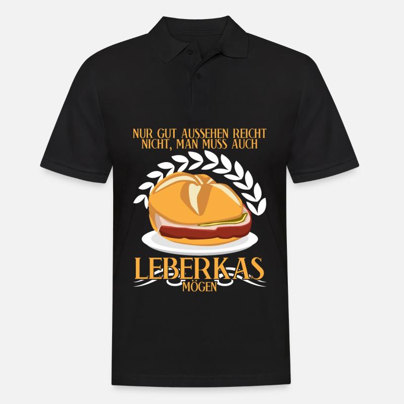 Leberkäse Spruch Fleischkas Leberkas - Männer Poloshirt - Schwarz
