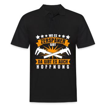 Zerspaner Spruch Zerspanungsmechaniker - Männer Poloshirt - Schwarz - Vorne - Kai (181cm)