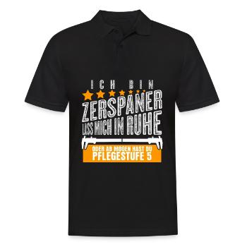 Zerspaner Witz Zerspanungsmechaniker - Männer Poloshirt - Schwarz - Vorne - Kai (181cm)