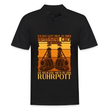 Ruhrgebiet Bergbau Ruhrpott - Männer Poloshirt - Schwarz - Vorne - Kai (181cm)