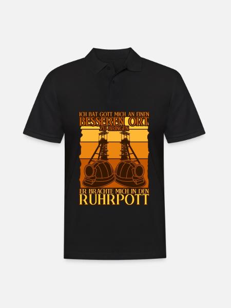 Ruhrgebiet Bergbau Ruhrpott - Männer Poloshirt - Schwarz