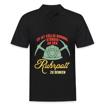 Ruhrgebiet Retro Bergbau Ruhrpott - Männer Poloshirt - Schwarz - Vorne - Kai (181cm)