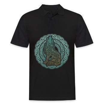 Wolf Odins Wikinger Wölfe Valhalla - Männer Poloshirt - Schwarz - Vorne - Kai (181cm)