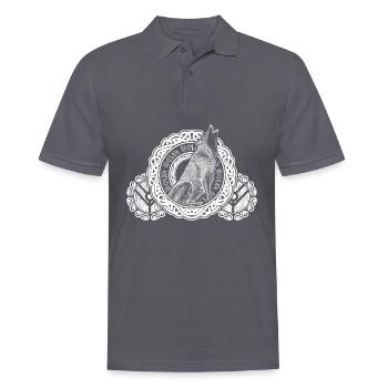 Wolf Odins Wölfe Odhin Wikinger Schild - Männer Poloshirt - Anthrazit - Vorne - Nico (186cm)