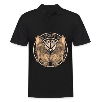 Wolf Odins Wikinger Schild Wölfe Odhin - Männer Poloshirt - Schwarz - Vorne - Kai (181cm)