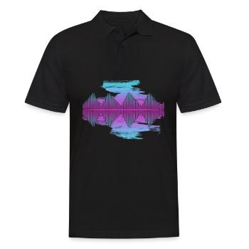 Synthesizer Waveform Synth Synthesizers - Männer Poloshirt - Schwarz - Vorne - Kai (181cm)