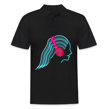 Synthesizer Analog Wires Synthesizers - Männer Poloshirt - Schwarz - Vorne - Kai (181cm)