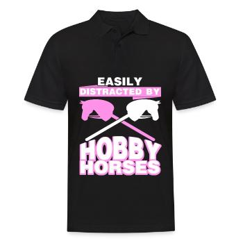 Hobby Horse Horsing Hobbyhorse - Men's Polo Shirt - black - Front - Kai (181cm)