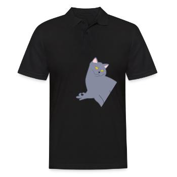 Jeu regardé avec chat Regardé dans - Polo Homme - noir - Devant - Kai (181cm)