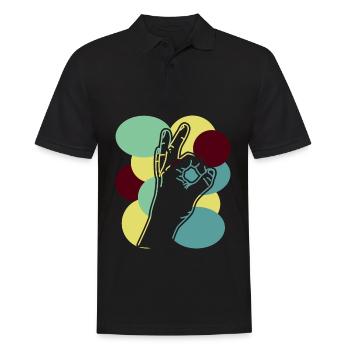 Regardé dans Rétro Regardé dans - Polo Homme - noir - Devant - Kai (181cm)