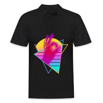 Have a look at Retro Vaporwave - Men's Polo Shirt - black - Front - Kai (181cm)