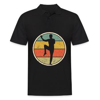 Qigong Qi Gong Chigong Rétro - Polo Homme - noir - Devant - Kai (181cm)