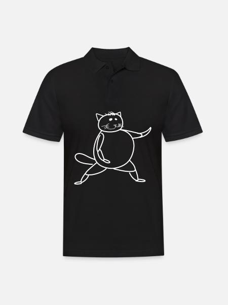 Qigong Qi Gong Cat Chigong - Men's Polo Shirt - black
