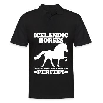 Cheval islandais Tölt Poney islandais Chevaux islandais - Polo Homme - noir - Devant - Kai (181cm)