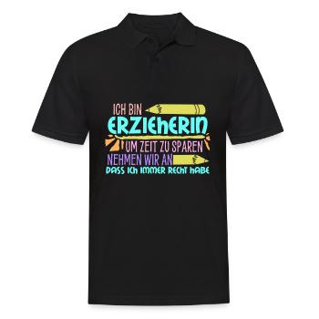 Erzieherin Erzieher Tagesmutter - Männer Poloshirt - Schwarz - Vorne - Kai (181cm)