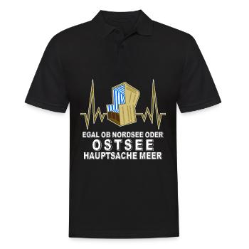 Helgoland Amrum Norderney Usedom Rügen - Männer Poloshirt - Schwarz - Vorne - Kai (181cm)