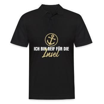 Helgoland Usedom Amrum Norderney Rügen - Männer Poloshirt - Schwarz - Vorne - Kai (181cm)