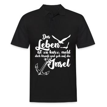 Helgoland Norderney Usedom Rügen Amrum - Männer Poloshirt - Schwarz - Vorne - Kai (181cm)