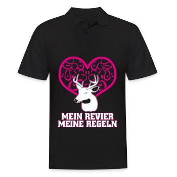 Jägerin Jagd Revier Jäger - Männer Poloshirt - Schwarz - Vorne - Kai (181cm)