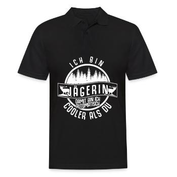 Jägerin Jagd Keiler Wildschwein Jäger - Männer Poloshirt - Schwarz - Vorne - Kai (181cm)