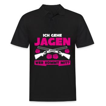 Jägerin Ich gehe Jagen Keiler Jäger - Männer Poloshirt - Schwarz - Vorne - Kai (181cm)