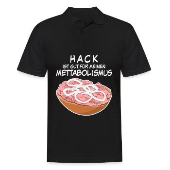 Mettbrötchen Hackfleisch Mett Mettigel - Männer Poloshirt - Schwarz - Vorne - Kai (181cm)