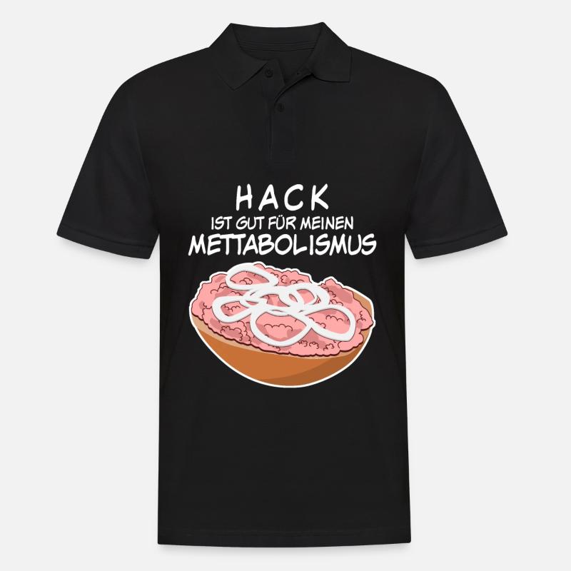 Mettbrötchen Hackfleisch Mett Mettigel - Männer Poloshirt - Schwarz