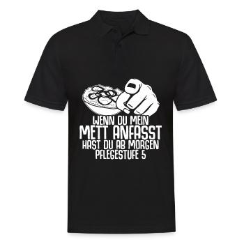 Mettbrötchen Hack Mettfleisch Mett - Männer Poloshirt - Schwarz - Vorne - Kai (181cm)