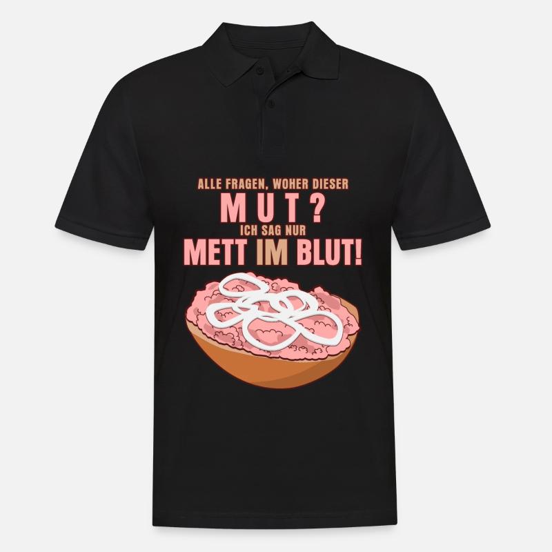 Mettbrötchen Mettfleisch Hack Mett - Männer Poloshirt - Schwarz