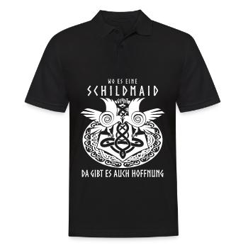 Schildmaid Wikinger Frau Berserker - Männer Poloshirt - Schwarz - Vorne - Kai (181cm)