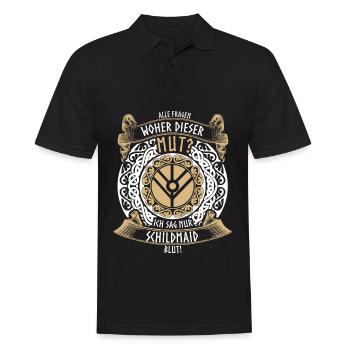 Schildmaid Wikinger Berserker - Männer Poloshirt - Schwarz - Vorne - Kai (181cm)