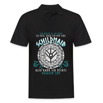 Schildmaid Wikinger Witz Berserker - Männer Poloshirt - Schwarz - Vorne - Kai (181cm)