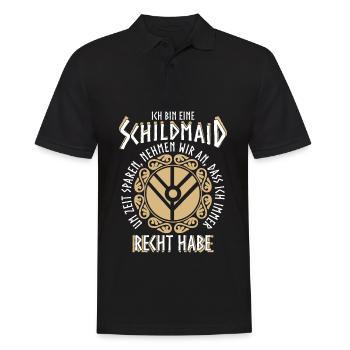 Schildmaid Wikinger Nordic Berserker - Männer Poloshirt - Schwarz - Vorne - Kai (181cm)