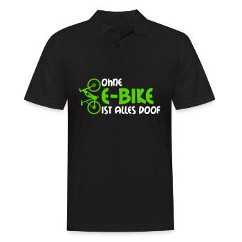 EBike E-MTB elektrisches Fahrrad E-Bike - Männer Poloshirt - Schwarz - Vorne - Kai (181cm)