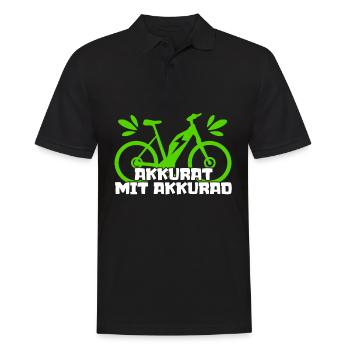 EBike elektrisches Fahrrad E-Bike - Männer Poloshirt - Schwarz - Vorne - Kai (181cm)