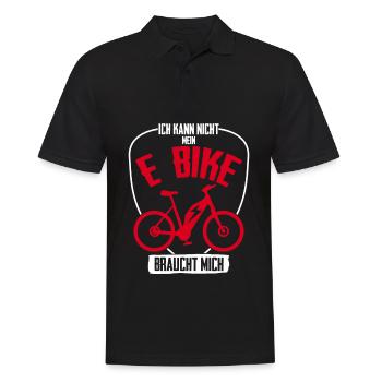 EBike elektrisches Fahrrad E-MTB E-Bike - Männer Poloshirt - Schwarz - Vorne - Kai (181cm)