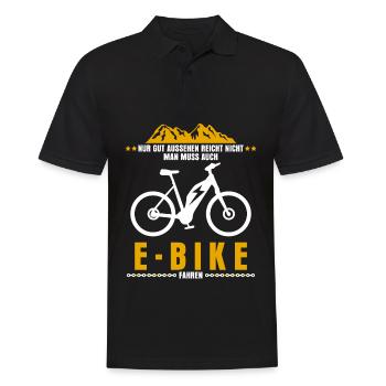EBike E-TB elektrisches Fahrrad E-Bike - Männer Poloshirt - Schwarz - Vorne - Kai (181cm)