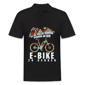 EBike elektrisches Fahrrad Strom E-Bike - Männer Poloshirt - Schwarz - Vorne - Kai (181cm)