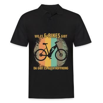 EBike elektrisches Fahrrad Retro E-Bike - Männer Poloshirt - Schwarz - Vorne - Kai (181cm)