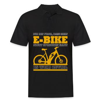EBike elektrisches Fahrrad Witz E-Bike - Männer Poloshirt - Schwarz - Vorne - Kai (181cm)