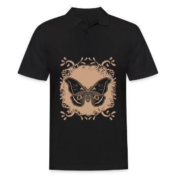 Moth Motten Motte Occult Mystical Goth - Männer Poloshirt - Schwarz - Vorne - Kai (181cm)